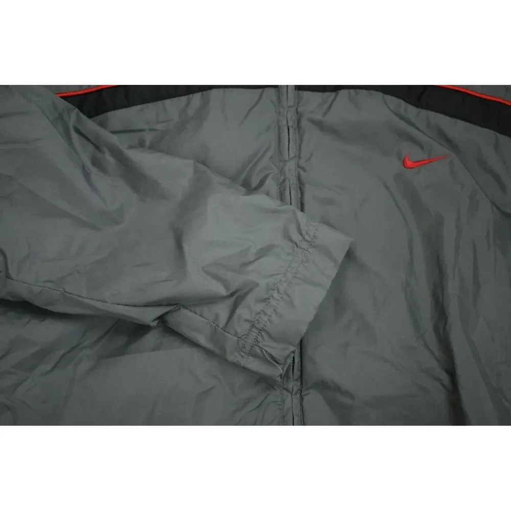 Nike Mens Grey Zip Front Long Sleeve Athletic Windbreaker Running Hood Jacket L - Picture 7 of 9